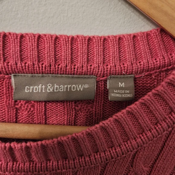 croft & barrow Raspberry Cable Knit Sweater - Picture 3 of 7